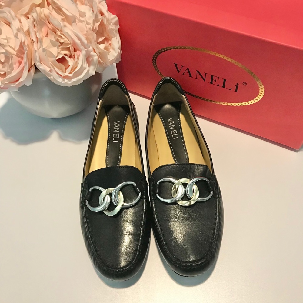 Vaneli black bogota loafers. Size 8